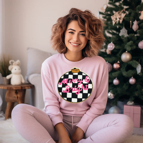 Merry & Bright Chenille Patch Sweatshirt