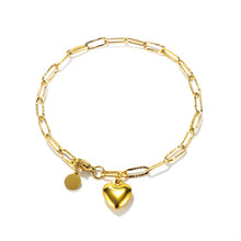 Load image into Gallery viewer, Golden Heart Link Bracelet