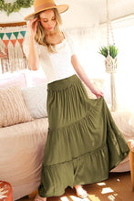 Load image into Gallery viewer, Smocked Waisted Flowy Tiered Boho Maxi Skirt