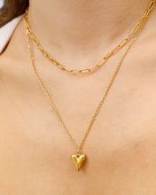 Load image into Gallery viewer, Heartfelt Layers Gold Paperclip Necklace