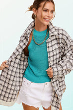 Load image into Gallery viewer, Oversized Houndstooth Patterned Soft Brushed Shacket