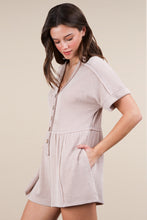 Load image into Gallery viewer, Two Tone Ribbed Knit Romper