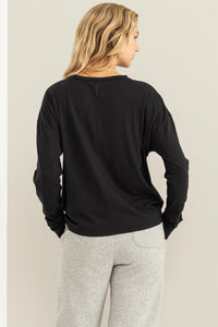 Basic Black Long Sleeve Crew Neck