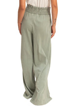 Load image into Gallery viewer, Sage Green High- Rise Smocked Waist Pant