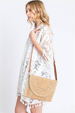Load image into Gallery viewer, Stitch Detail Straw Clutch &amp; Crossbody