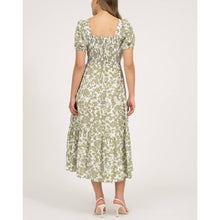 Load image into Gallery viewer, Contrast Floral Smocked Midi Dress