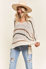 Load image into Gallery viewer, Multi Striped Oversized Lightweight Sweater