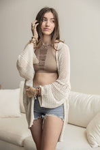 Load image into Gallery viewer, Netted Knit Cream Cardigan