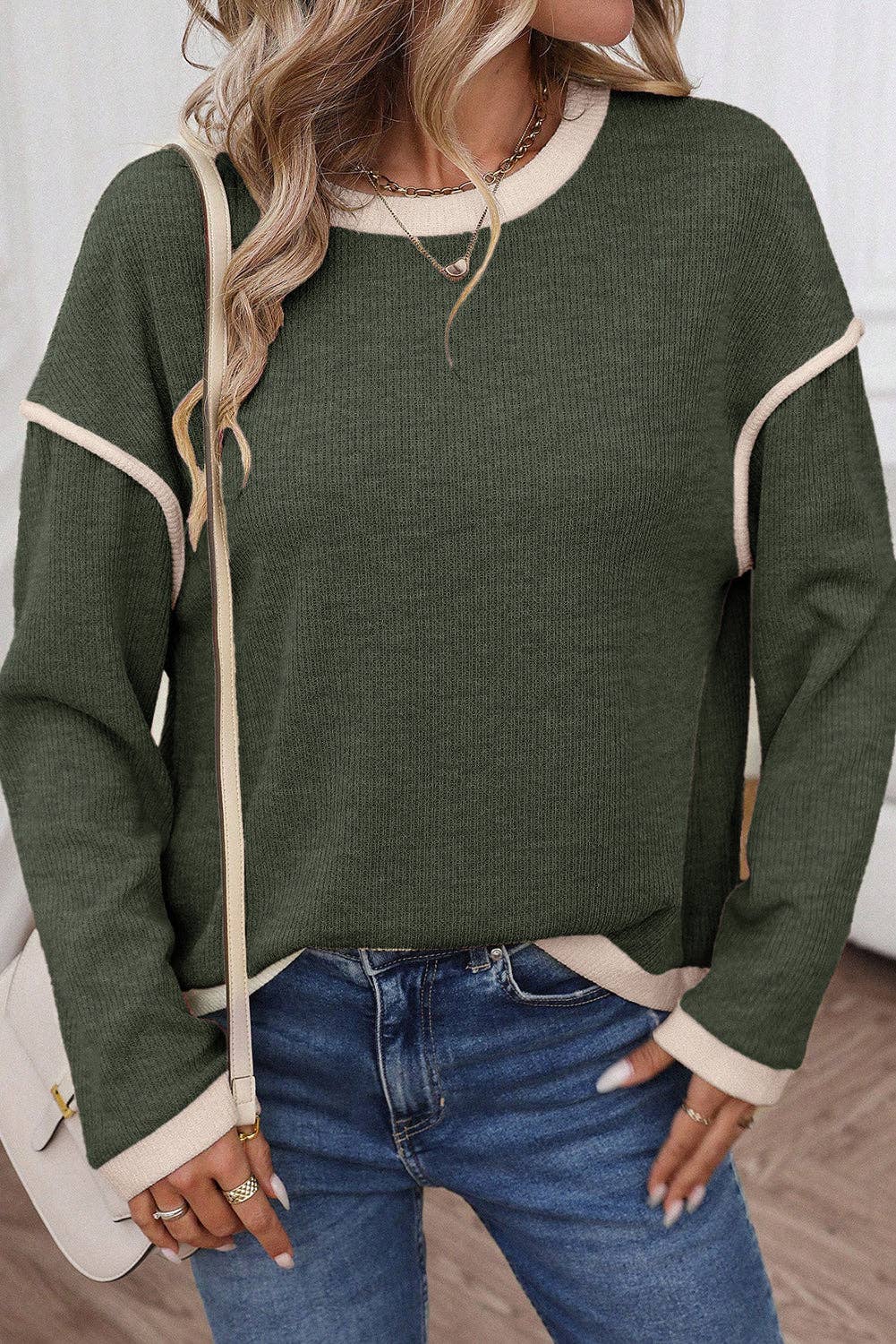 Clover Contrast Trim Sweater