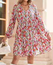 Load image into Gallery viewer, Multicolor Floral Flared Dress