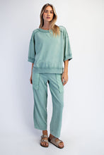Load image into Gallery viewer, Cropped Barrel Easy Mineral Washed French Terry Pant