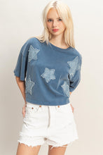 Load image into Gallery viewer, Patchwork Star Cropped Tee