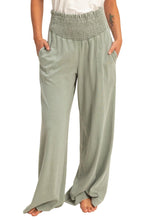 Load image into Gallery viewer, Sage Green High- Rise Smocked Waist Pant