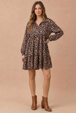 Load image into Gallery viewer, Taupe &amp; Black Leopard Print Babydoll Dress