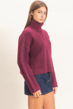 Load image into Gallery viewer, Fireside Cable Knit Turtleneck