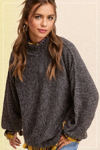 Load image into Gallery viewer, Loose Fit Balloon Sleeves Mock Neck Sweater