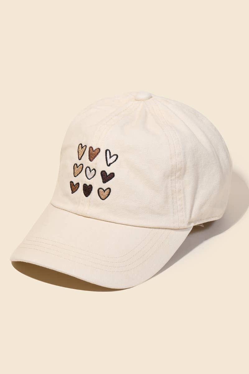 Hearts Denim Cap