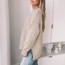 Load image into Gallery viewer, Versatile Split-end Pullover Sweater