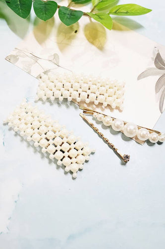 4 pcs Faux Pearl Hair Clip Set