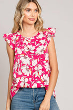 Load image into Gallery viewer, Floral Flair Ruffle Sleeve Blouse