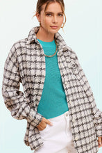 Load image into Gallery viewer, Oversized Houndstooth Patterned Soft Brushed Shacket
