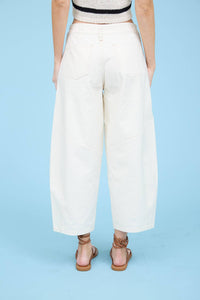 Ecru Wide Leg Capri Pant