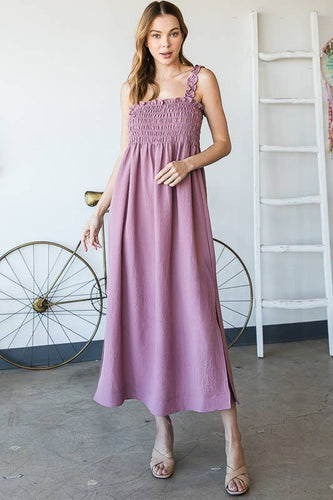 Dusty Lavender Square Neck Maxi Dress