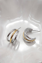 Load image into Gallery viewer, 18K Stainless Steel Two-Tone Hoop Earrings