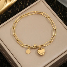 Load image into Gallery viewer, Golden Heart Link Bracelet