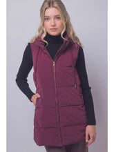 Load image into Gallery viewer, Cozy Days Hooded Long Puffer Vest