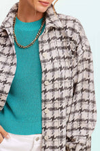 Load image into Gallery viewer, Oversized Houndstooth Patterned Soft Brushed Shacket