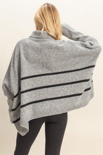 Load image into Gallery viewer, Oversized Heather Charcoal Striped Sweater