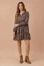 Load image into Gallery viewer, Taupe &amp; Black Leopard Print Babydoll Dress