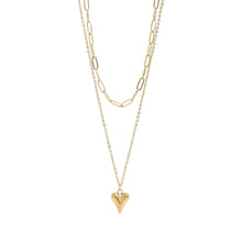 Load image into Gallery viewer, Heartfelt Layers Gold Paperclip Necklace