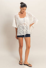 Load image into Gallery viewer, Ivory Lace Floral Kimono