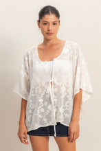 Load image into Gallery viewer, Ivory Lace Floral Kimono