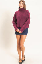 Load image into Gallery viewer, Fireside Cable Knit Turtleneck