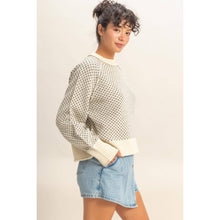 Load image into Gallery viewer, Cream &amp; Black Patterned Mock Neck Sweater