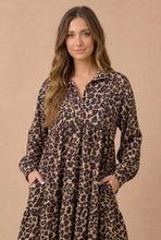 Load image into Gallery viewer, Taupe &amp; Black Leopard Print Babydoll Dress