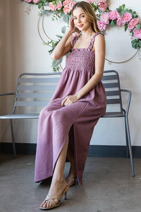 Dusty Lavender Square Neck Maxi Dress