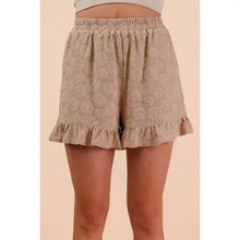 Load image into Gallery viewer, Floral Textured Ruffled Knit Top &amp; Shorts Set