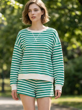 Load image into Gallery viewer, Kelly Green Striped Short Set