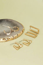 Load image into Gallery viewer, Gold Geo Mini Trio Hoop Earring Set