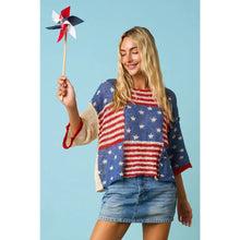 Load image into Gallery viewer, USA Patchwork Summer Sweater
