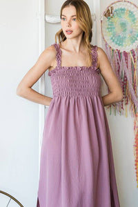 Dusty Lavender Square Neck Maxi Dress