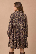 Load image into Gallery viewer, Taupe &amp; Black Leopard Print Babydoll Dress