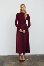 Load image into Gallery viewer, Graceful Days Ribbed &amp; Satin Midi Dress