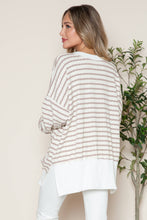 Load image into Gallery viewer, Side Slit Bubble Cotton Stripe Tunic Sweatshirt