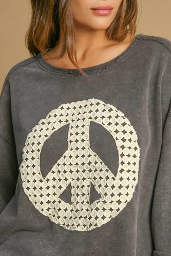 Inner Peace Lace Applique Sweatshirt