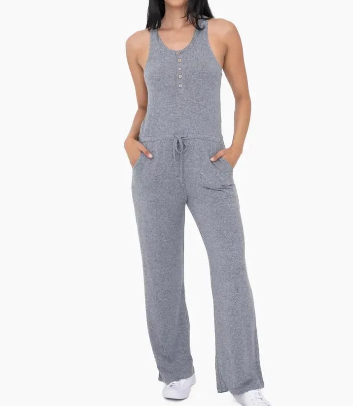 Relaxed Lush Grey Jumpsuit
